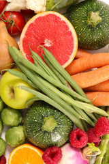 fruit and vegetable, top view