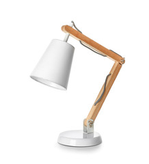 Stylish lamp on white background