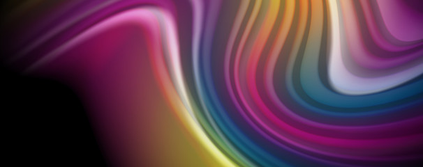 Flowing liquid colors - modern colorful flow poster. Wave liquid shapes. Art design for your design project