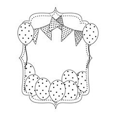 Balloons inside frame design vector illustration