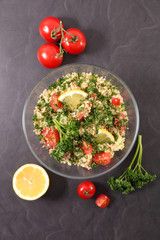 tabbouleh with semolina, tomato, lemon and parsley