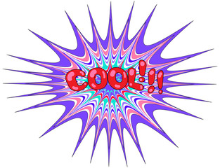 print with cool inscription in pop art style