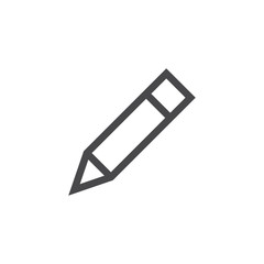 Pencil icon vector grey