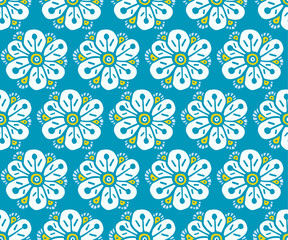 Flower Pattern. Seamless Background. Vector.