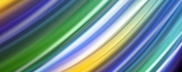 Flowing liquid colors - modern colorful flow poster. Wave liquid shapes. Art design for your design project