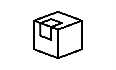 Carton package box icon for shipping and packaging concepts