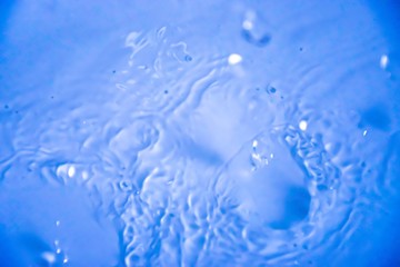 Clear rippled water in a white sink with copy space and blurred de focused effect for backgrounds