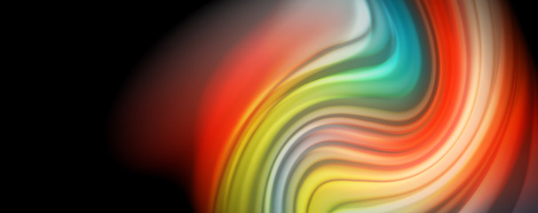 Flowing liquid colors - modern colorful flow poster. Wave liquid shapes. Art design for your design project