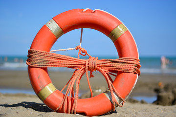 Lifeguard donut ready for use