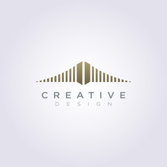 Bridge or Building City Vector Illustration Design Clipart Symbol Logo Template