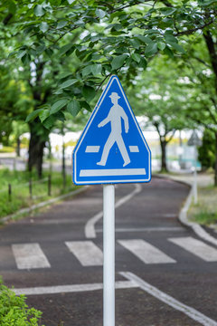 横断歩道 道路標識 ゼブラゾーン イメージ 縦