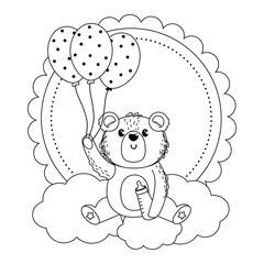 Bear and baby shower symbol design