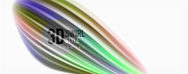 Glossy colorful liquid waves abstract background,, modern techno lines
