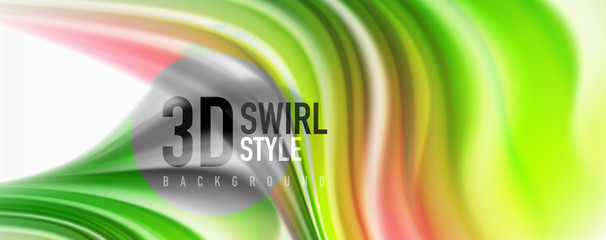 Modern Liquid color flow on white - colorful flow poster. Techno Wave Liquid shape in white color background. Design for your design project