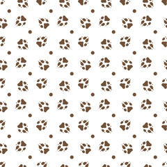 Seamless pattern with dog tracks Animal background