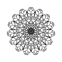 Abstract mandala. Vintage decorative outline element. Oriental pattern. Coloring book page.