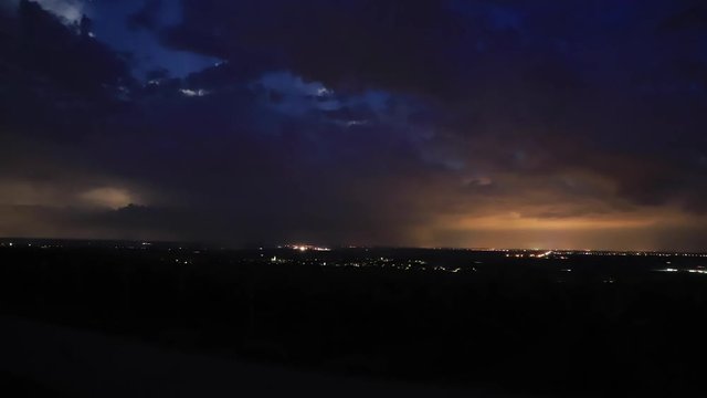rolling clouds with lightning timelapse