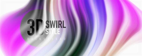 Glossy colorful liquid waves abstract background,, modern techno lines