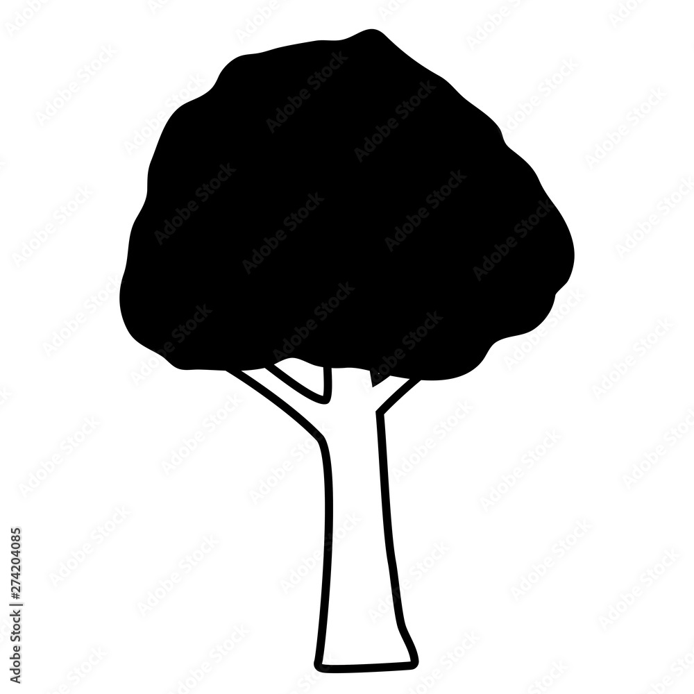 Sticker tree forest plant on white background