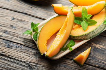 Sweet yellow fresh melon