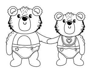 Baby symbol and teddy bear design