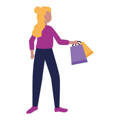 woman with shopping bags market