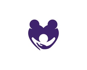 Adoption, Children, Community love logo template icon
