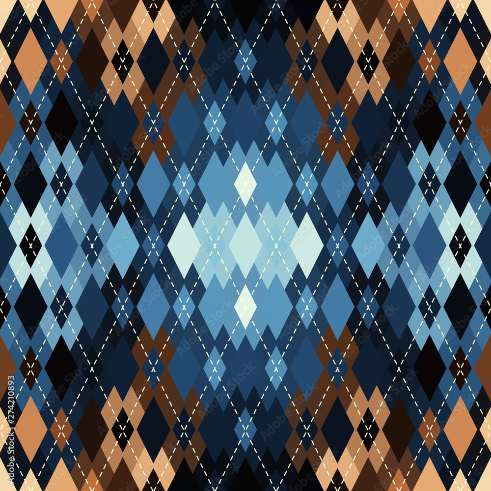 Poster classic argyle seamless pattern background. vector image.