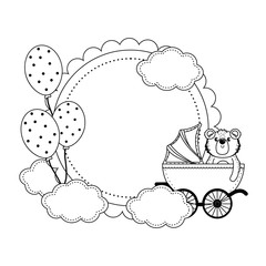 Isolated label for baby shower design