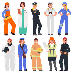 Obraz premium Ten women in the male professions