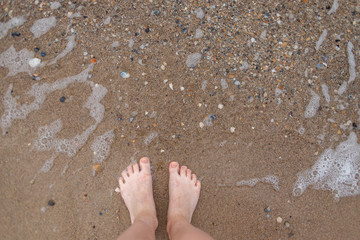 feet in sand