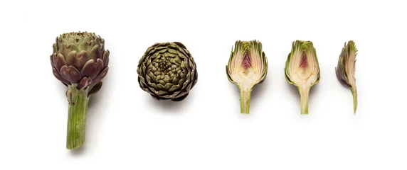 Photo sur Plexiglas Légumes frais Artichauts - Artichaut vert &quot Carciofo&quot  sur fond blanc