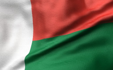 3D Illustration of Madagascar Flag