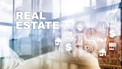 Real estate. Property insurance and security concept. Abstract business background.