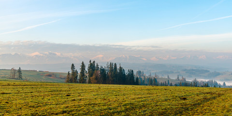 Views on mountains from Bachledowka hill at morning 