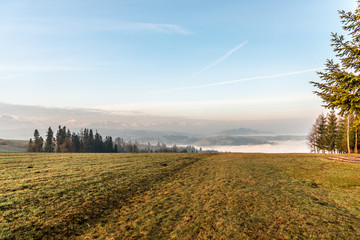 Views on mountains from Bachledowka hill at morning 
