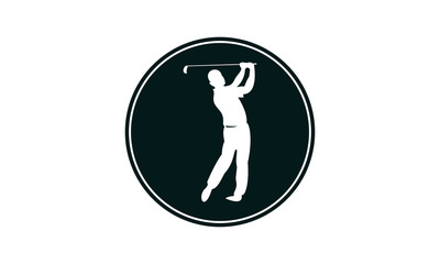 People golfing silhouette vector