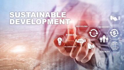 Sustainable development, ecology and environment protection concept. Renewable energy and natural...