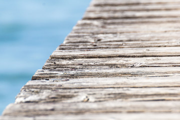 perspective of wooden planks .wood pier close up