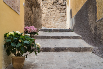 Fototapeta na wymiar Beautiful medieval town in Sardinia Italy