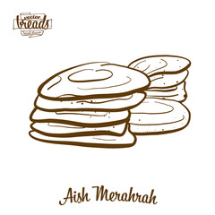 Aish Merahrah bread vector drawing