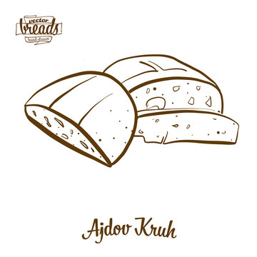 Ajdov Kruh bread vector drawing