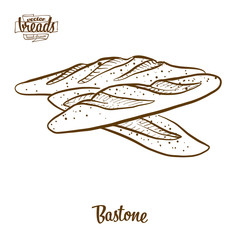Bastone bread vector drawing