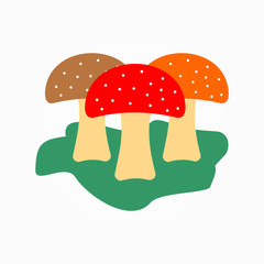 mushrooms flat icon. vector illustration. isolated on white background