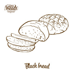 Black bread bread vector drawing