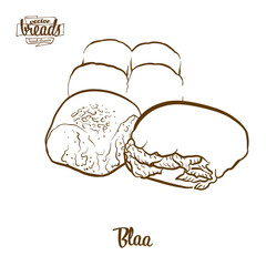 Blaa bread vector drawing