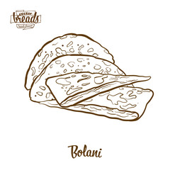 Bolani bread vector drawing