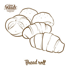 Bread roll bread vector drawing
