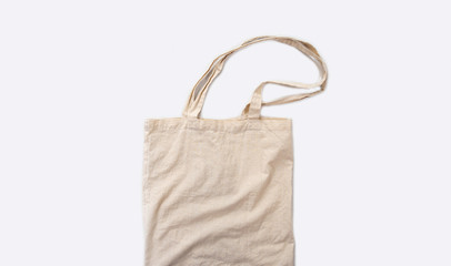 Fabric cotton, canvas bag. Recycling and plastic rejection. Reusable bagEco friendly. Reasonable consumption