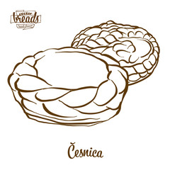 Cesnika bread vector drawing